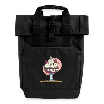Graphique de crème glacée - Sac à dos Roll Top à deux anses - noir - Devant