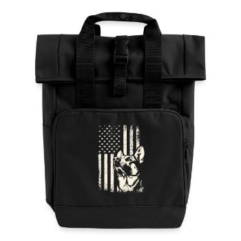 Veterans Day Deutscher Schäferhund USA Stolz - Rolltop Rucksack mit zwei Griffen - Schwarz - Vorne