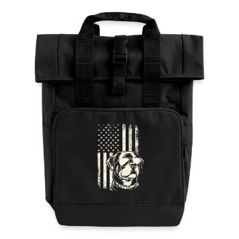 Rottweiler Patriotismus – 4. Juli und Veterans Day - Rolltop Rucksack mit zwei Griffen - Schwarz - Vorne