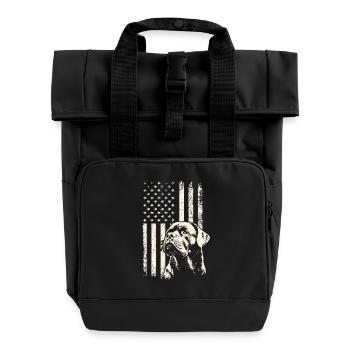 Rottweiler Patriotismus – 4. Juli und Veterans Day - Rolltop Rucksack mit zwei Griffen - Schwarz - Vorne