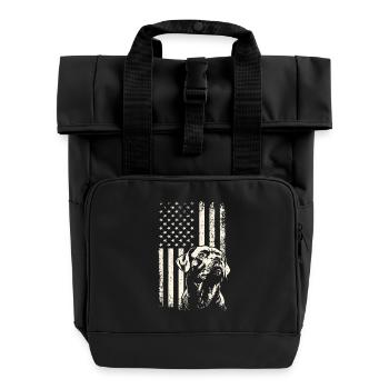 Rottweiler Stolz – Veterans Day und 4. Juli - Rolltop Rucksack mit zwei Griffen - Schwarz - Vorne