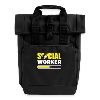 Sozialarbeiter Wird Geladen... - Rolltop Rucksack mit zwei Griffen - Schwarz - Vorne
