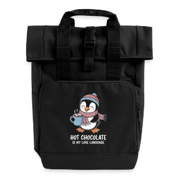 Heiße Schokolade Ist Meine Liebessprache - Rolltop Rucksack mit zwei Griffen - Schwarz - Vorne