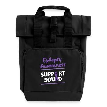 Epilepsie Monat - Rolltop Rucksack mit zwei Griffen - Schwarz - Vorne