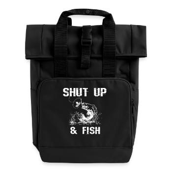 Fischer Shut Und Fisch Angeln - Rolltop Rucksack mit zwei Griffen - Schwarz - Vorne