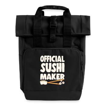 Sushi Lover Official Sushi Maker - Roll Top Backpack with Two Handles - black - Front