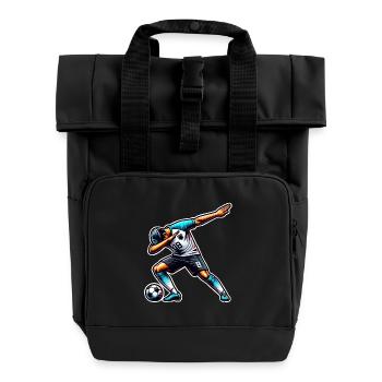 Joueur de football - Sac à dos Roll Top à deux anses - noir - Devant