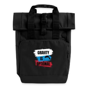 Gravity Is Optional – Paragliding Freedom - Roll Top Backpack with Two Handles - black - Front