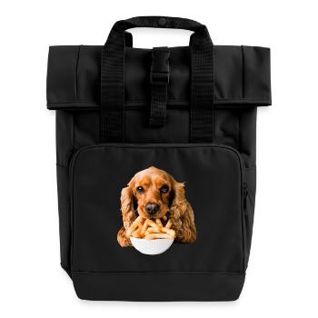 Cocker Spaniel - Sac à dos Roll Top à deux anses - noir - Devant