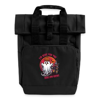 Funny Ghosts Halloween Outfit Women - Roll Top Backpack with Two Handles - black - Front