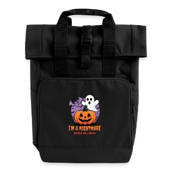 Niedliches Geister Halloween Outfit Damen - Rolltop Rucksack mit zwei Griffen - Schwarz - Vorne