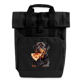 Rottweiler - Roll Top Backpack with Two Handles - black - Front