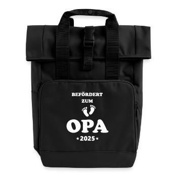 Promu au rang de grand-père en 2025 Papy en 2025 - Sac à dos Roll Top à deux anses - noir - Devant