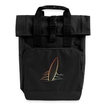 Planche de surf - Sac à dos Roll Top à deux anses - noir - Devant