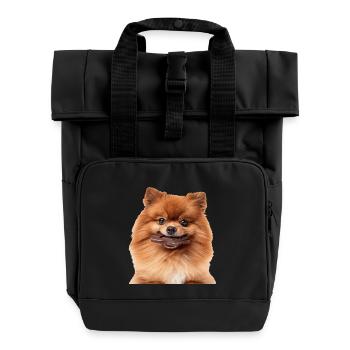 Zwergspitz - Rolltop Rucksack mit zwei Griffen - Schwarz - Vorne
