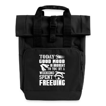 Freediving Weekend Spent Freediving - Roll Top Backpack with Two Handles - black - Front