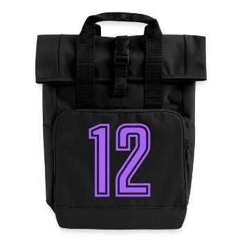 12 - Rolltop Rucksack mit zwei Griffen - Schwarz - Vorne
