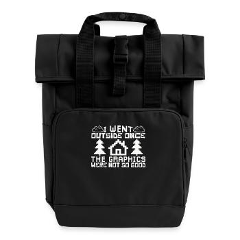 Une fois sorti – Humour de joueur - Sac à dos Roll Top à deux anses - noir - Devant