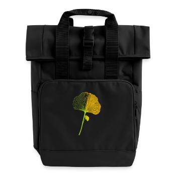 Ginkgo-Blatt-Kunst Ginkgo Feuille Art - Sac à dos Roll Top à deux anses - noir - Devant