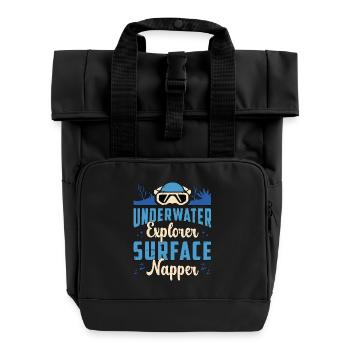 Snorkeling Underwater Explorer Marine Biologist - Rolltop Rucksack mit zwei Griffen - Schwarz - Vorne