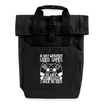 Une journée sans jeux vidéo – Drôle de dicton de joueur - Sac à dos Roll Top à deux anses - noir - Devant