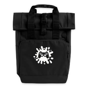 Manette Gamer Splatter – Art du jeu rétro - Sac à dos Roll Top à deux anses - noir - Devant