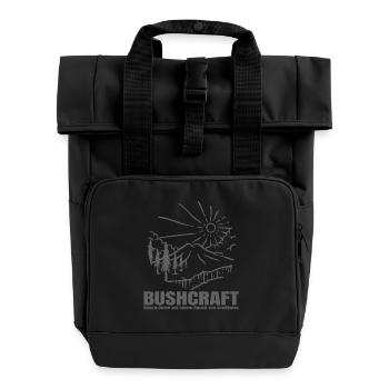 Bushcraft - Busch Genie mit Craftiness - Rolltop Rucksack mit zwei Griffen - Schwarz - Vorne