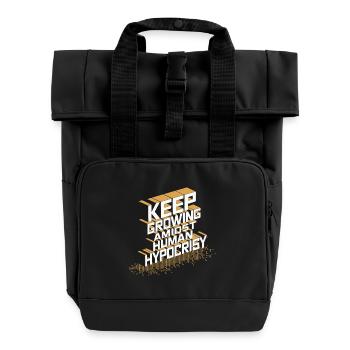 WEITER WACHSEN - Rolltop Rucksack mit zwei Griffen - Schwarz - Vorne