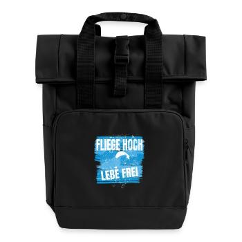 Fly high, live free – Weini's Wilderness - Roll Top Backpack with Two Handles - black - Front