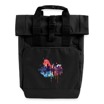 Ise - Rolltop Rucksack mit zwei Griffen - Schwarz - Vorne