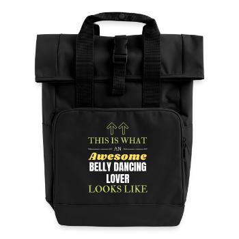 So sieht ein toller Bauchtanz-Liebhaber aus - Rolltop Rucksack mit zwei Griffen - Schwarz - Vorne