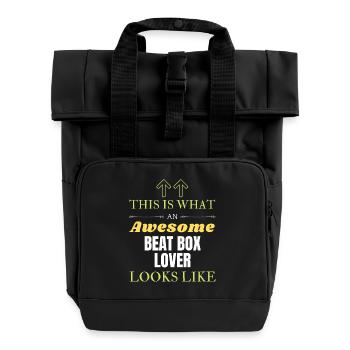 So sieht ein großartiger Beatbox-Liebhaber aus - Rolltop Rucksack mit zwei Griffen - Schwarz - Vorne