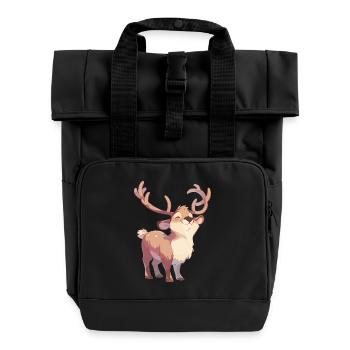 Caribou Karibus Karibu - Rolltop Rucksack mit zwei Griffen - Schwarz - Vorne