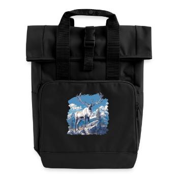 Caribou Karibus Karibu - Rolltop Rucksack mit zwei Griffen - Schwarz - Vorne
