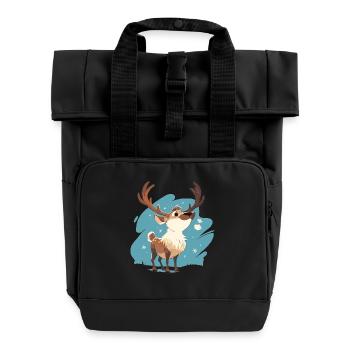 Caribou Karibus Karibu - Rolltop Rucksack mit zwei Griffen - Schwarz - Vorne