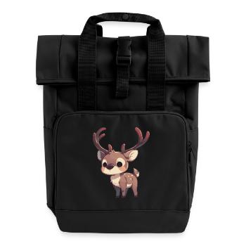 Caribou Karibus Karibu - Rolltop Rucksack mit zwei Griffen - Schwarz - Vorne