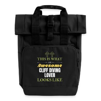Voici à quoi ressemble un amateur de plongée de falaise - Sac à dos Roll Top à deux anses - noir - Devant