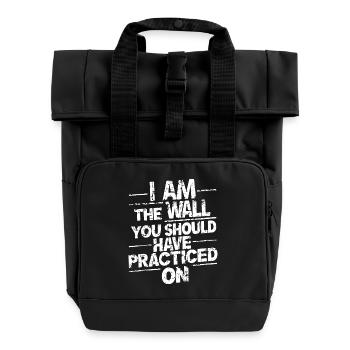 Perfect statement for hockey goalies - Roll Top Backpack with Two Handles - black - Front