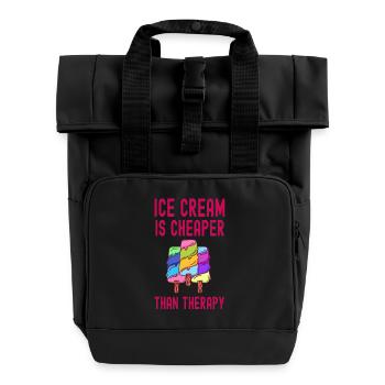 Eisbecher Billiger Therapie Süße Sahne - Rolltop Rucksack mit zwei Griffen - Schwarz - Vorne