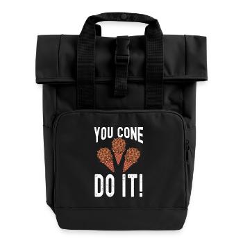 You Cone Do It Scoop Eisbecher Süße Sahne - Rolltop Rucksack mit zwei Griffen - Schwarz - Vorne