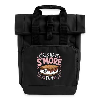 S ́More Saying Marshmallow Camping S ́More Gift - Sac à dos Roll Top à deux anses - noir - Devant