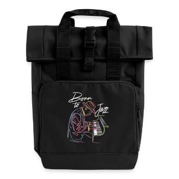 Geboren Für Jazz-Momente Am Klavier - Rolltop Rucksack mit zwei Griffen - Schwarz - Vorne