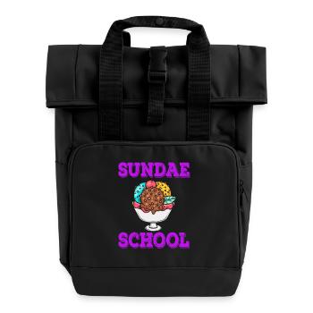 Sherbet Gelato School Sweet Cream - Roll Top Backpack with Two Handles - black - Front