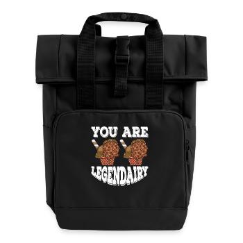 You Legendairy Scoop Sweet Cream - Roll Top Backpack with Two Handles - black - Front