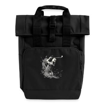 Golfer Zeichnung - Rolltop Rucksack mit zwei Griffen - Schwarz - Vorne