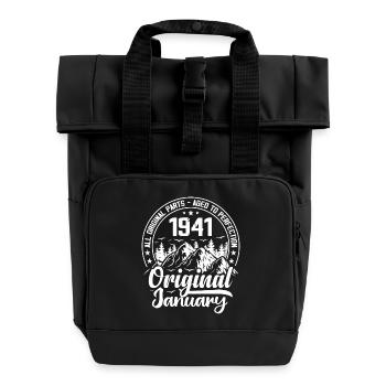 January 1941 Original 83 Years Anniversary Gift - Roll Top Backpack with Two Handles - black - Front