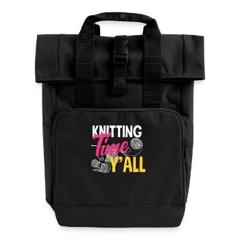 Du temps pour tricoter pour vous tous - Sac à dos Roll Top à deux anses - noir - Devant