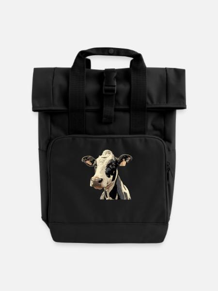 Kühe Kuh - Rolltop Rucksack mit zwei Griffen - Schwarz