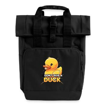 Lustige Ente I Don't Give A Duck für Männer und - Rolltop Rucksack mit zwei Griffen - Schwarz - Vorne