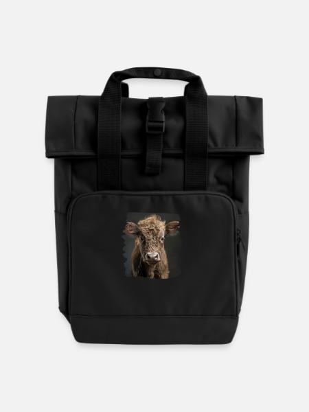 Kühe Kuh - Rolltop Rucksack mit zwei Griffen - Schwarz